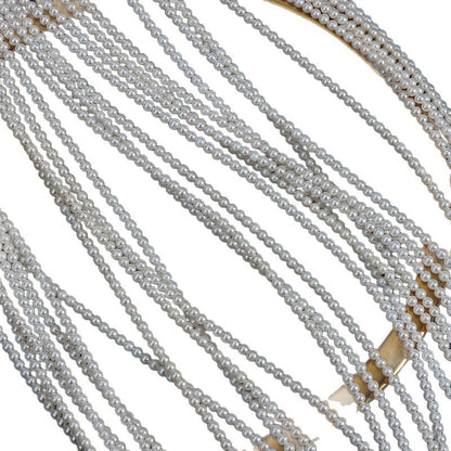 Freshwater Pearl Necklace Featuring Natural White 3-4mm Near-Round And Off-Round Pearls