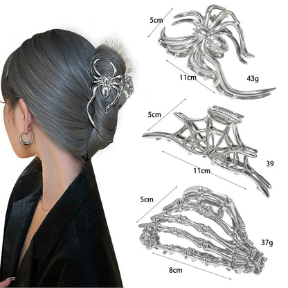 Simple Style Bat Hair Claws For Women, Alloy Material, 3 PCS Package, Perfect Halloween Hairpin