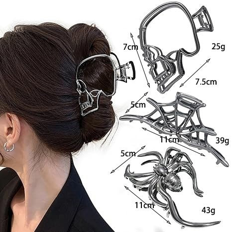 Simple Style Bat Hair Claws For Women, Alloy Material, 3 PCS Package, Perfect Halloween Hairpin
