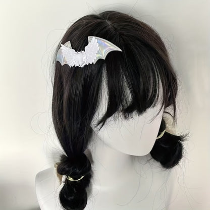 Wings Hairpin In Red Featuring Silica Gel Material, Perfect For Halloween Hair Accessories