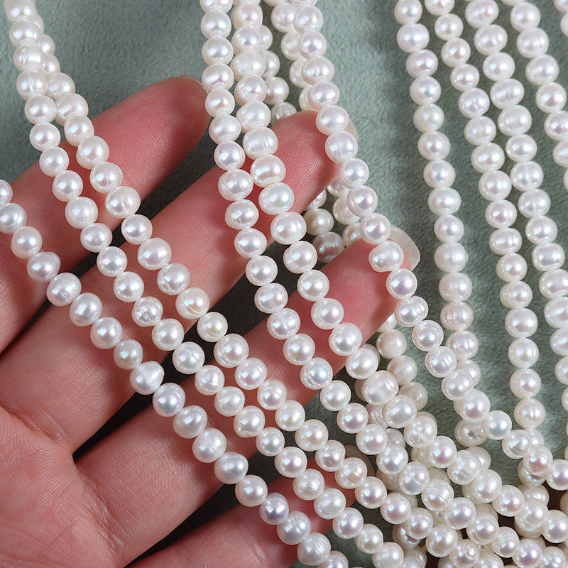Natural White Freshwater Pearl DIY Loose Pearls Featuring 4-5mm Near-Round And Off-Round Shapes
