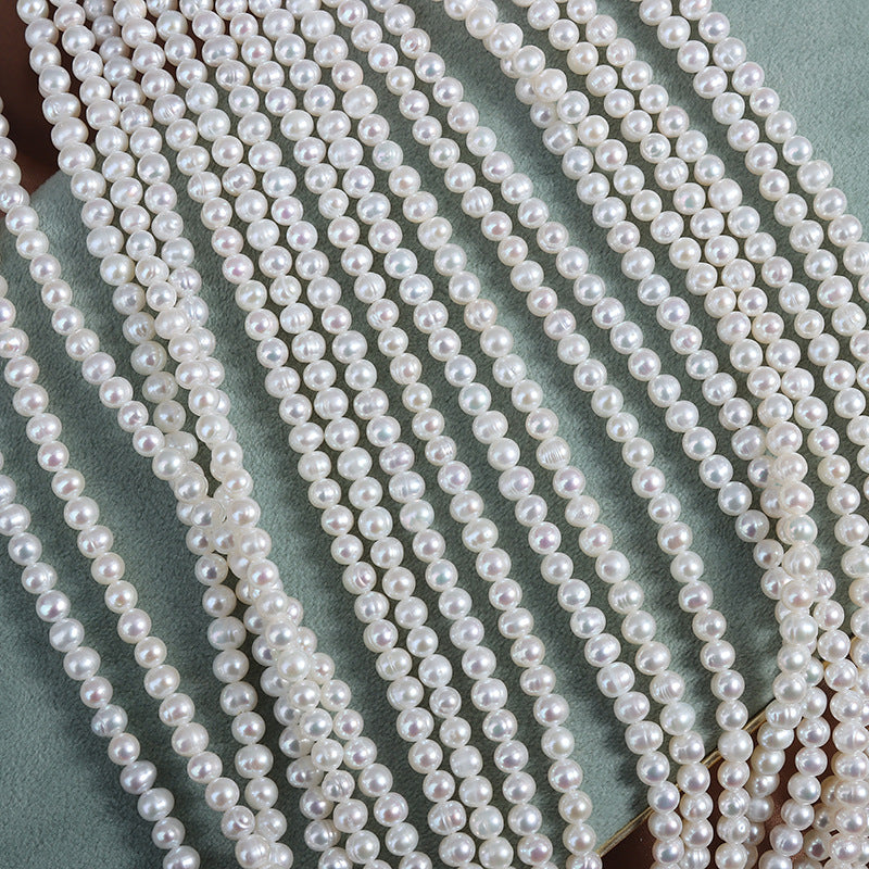 Natural White Freshwater Pearl DIY Loose Pearls Featuring 4-5mm Near-Round And Off-Round Shapes