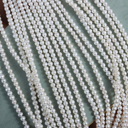 Natural White Freshwater Pearl DIY Loose Pearls Featuring 4-5mm Near-Round And Off-Round Shapes
