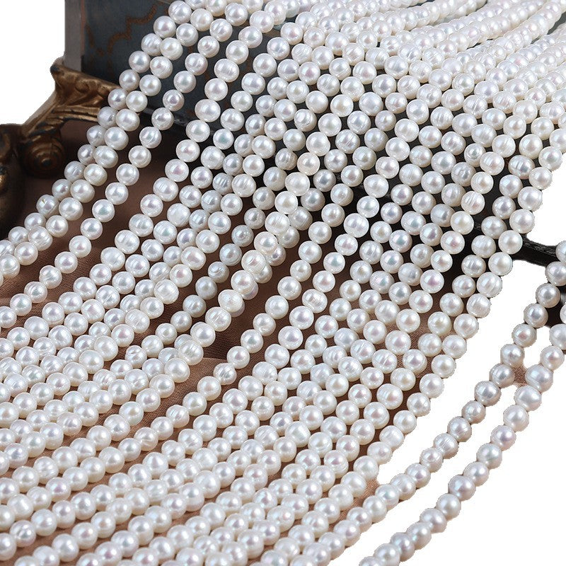 Natural White Freshwater Pearl DIY Loose Pearls Featuring 4-5mm Near-Round And Off-Round Shapes