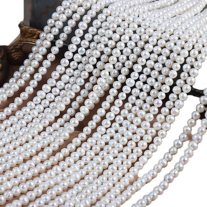 Natural White Freshwater Pearl DIY Loose Pearls Featuring 4-5mm Near-Round And Off-Round Shapes