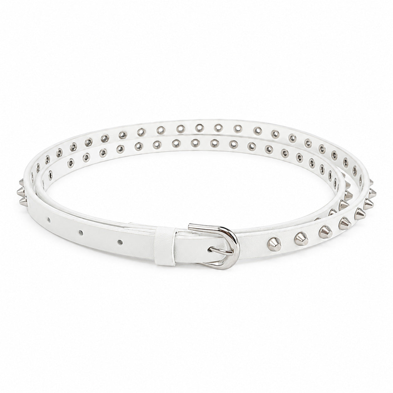 Women’s Punk PU Leather Belt With Alloy Pin Buckle In Dyed Black
