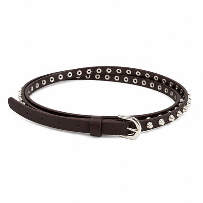 Women’s Punk PU Leather Belt With Alloy Pin Buckle In Dyed Black