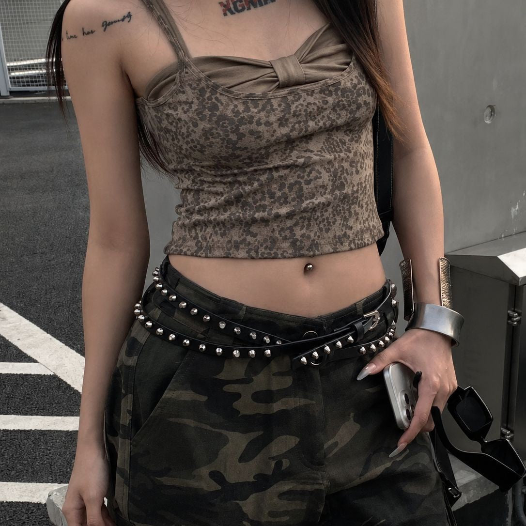 Women’s Punk PU Leather Belt With Alloy Pin Buckle In Dyed Black