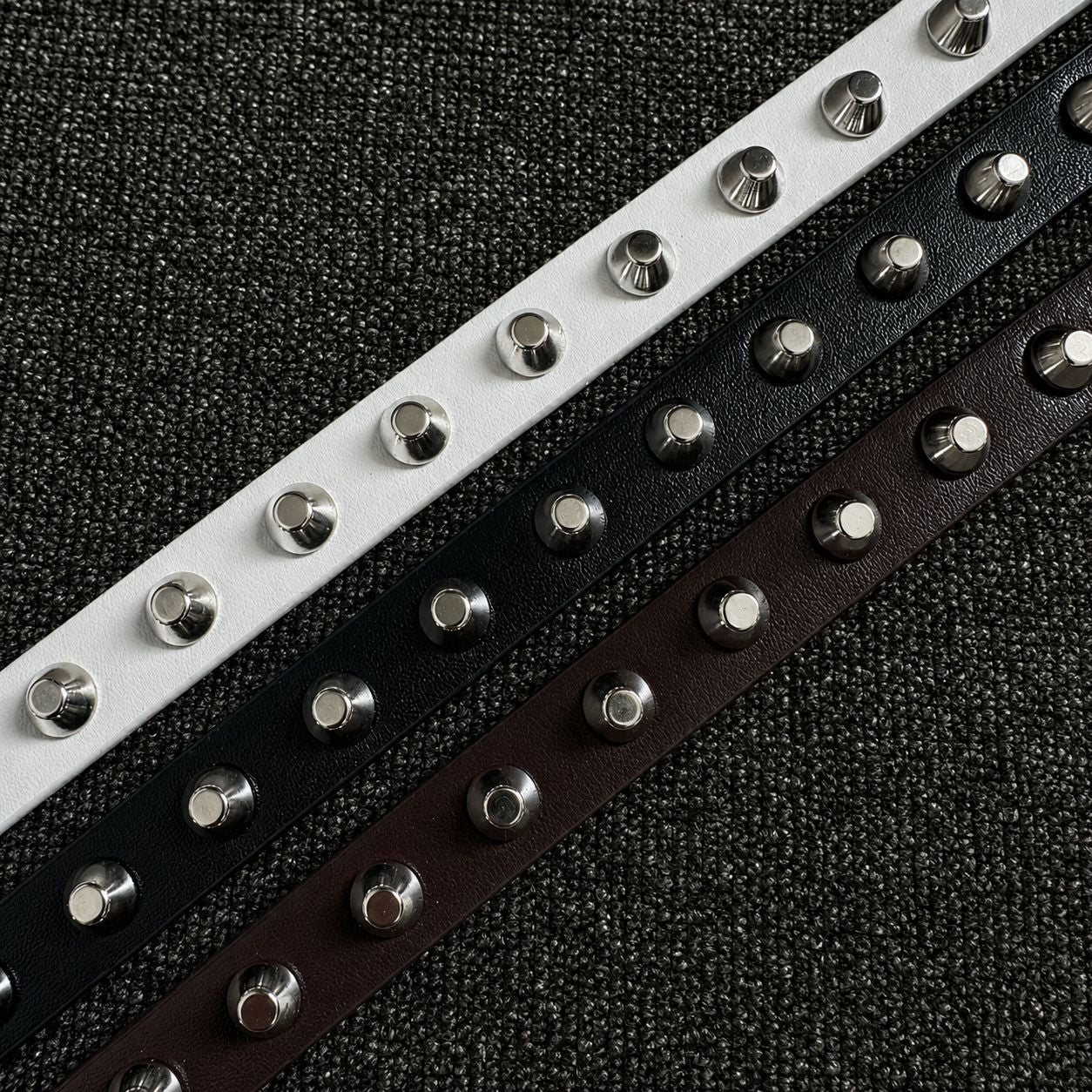 Women’s Punk PU Leather Belt With Alloy Pin Buckle In Dyed Black