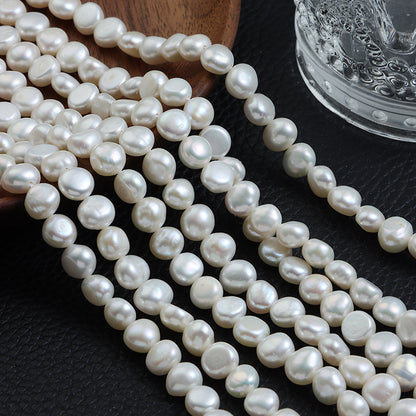 Baroque Style DIY Loose Freshwater Pearls In Natural White, 7-8mm Baroque Pearl Shape