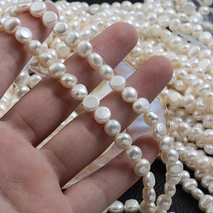 Baroque Style DIY Loose Freshwater Pearls In Natural White, 7-8mm Baroque Pearl Shape