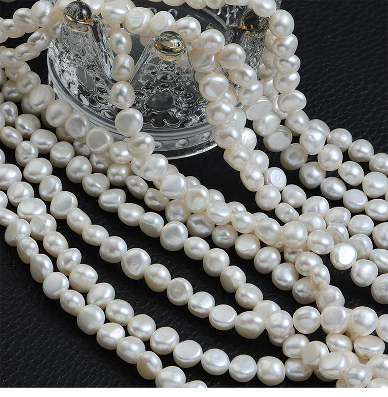 Baroque Style DIY Loose Freshwater Pearls In Natural White, 7-8mm Baroque Pearl Shape