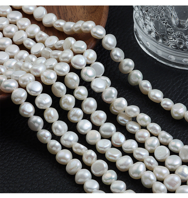 Baroque Style DIY Loose Freshwater Pearls In Natural White, 7-8mm Baroque Pearl Shape