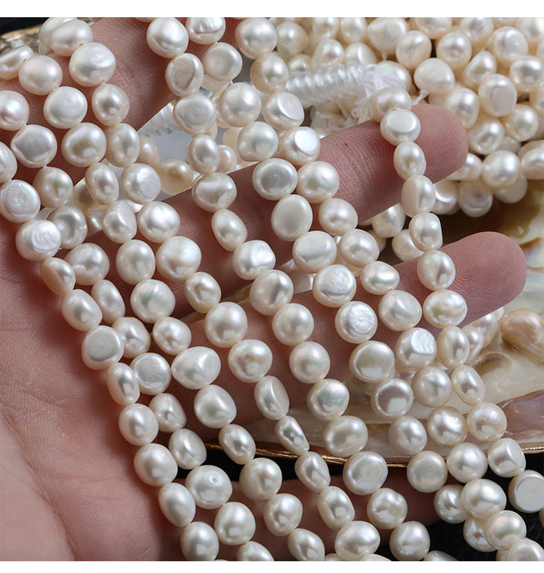 Baroque Style DIY Loose Freshwater Pearls In Natural White, 7-8mm Baroque Pearl Shape
