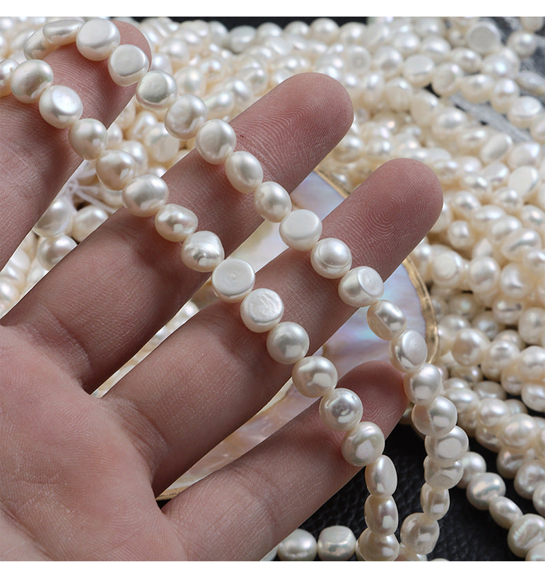 Baroque Style DIY Loose Freshwater Pearls In Natural White, 7-8mm Baroque Pearl Shape