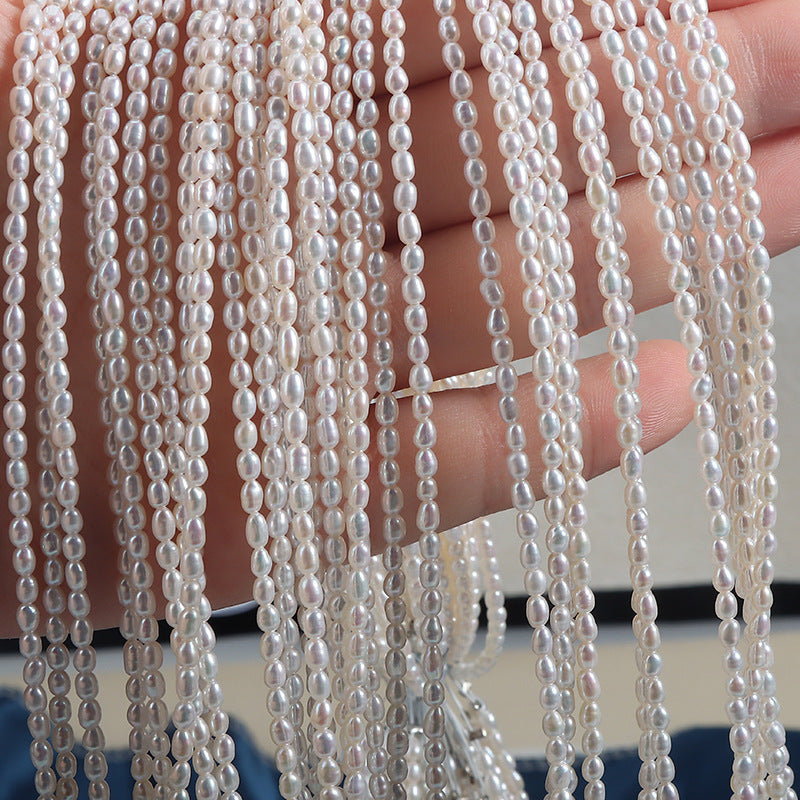 Natural White Freshwater Rice Pearl DIY Loose Pearls For Jewelry Making