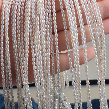 Natural White Freshwater Rice Pearl DIY Loose Pearls For Jewelry Making