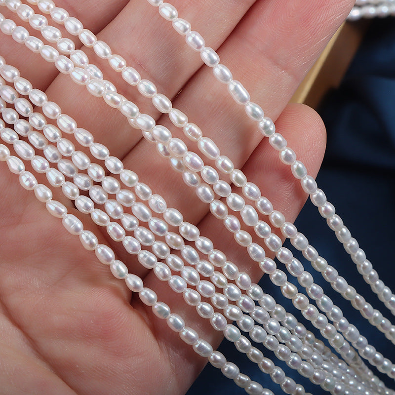Natural White Freshwater Rice Pearl DIY Loose Pearls For Jewelry Making