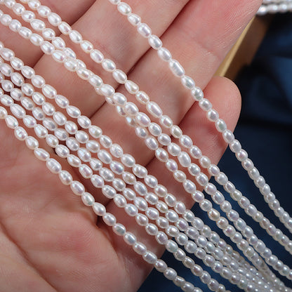 Natural White Freshwater Rice Pearl DIY Loose Pearls For Jewelry Making