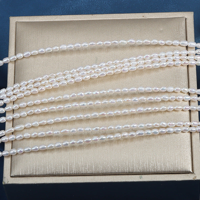 Natural White Freshwater Rice Pearl DIY Loose Pearls For Jewelry Making