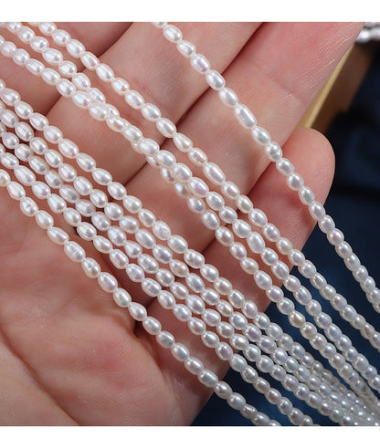 Natural White Freshwater Rice Pearl DIY Loose Pearls For Jewelry Making