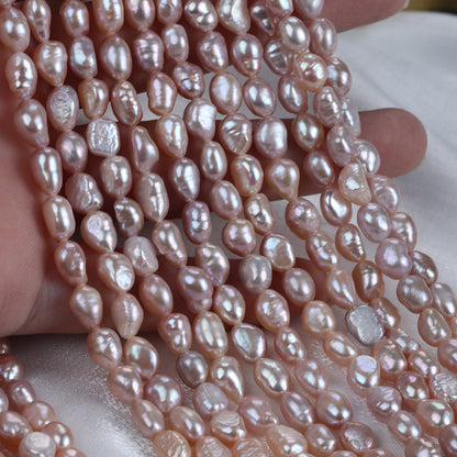 Natural Lavender Freshwater Pearl DIY Loose Pearls Featuring 7-8mm Baroque Style Stone Shape