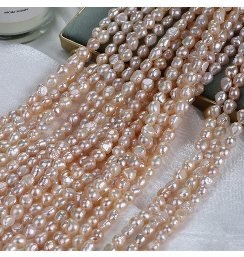 Natural Lavender Freshwater Pearl DIY Loose Pearls Featuring 7-8mm Baroque Style Stone Shape