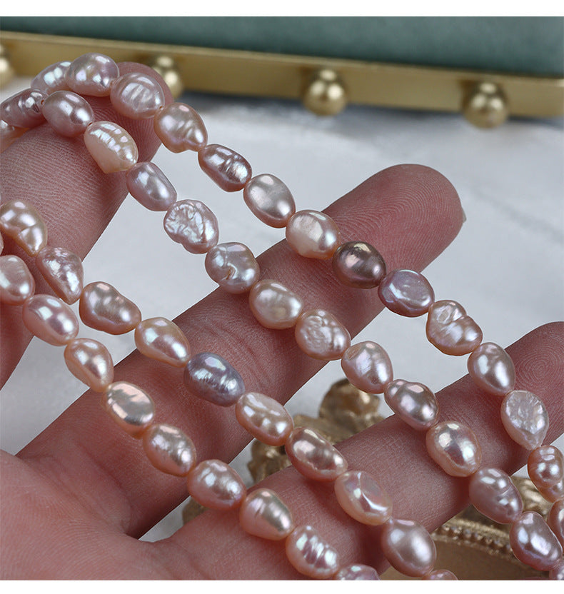 Natural Lavender Freshwater Pearl DIY Loose Pearls Featuring 7-8mm Baroque Style Stone Shape