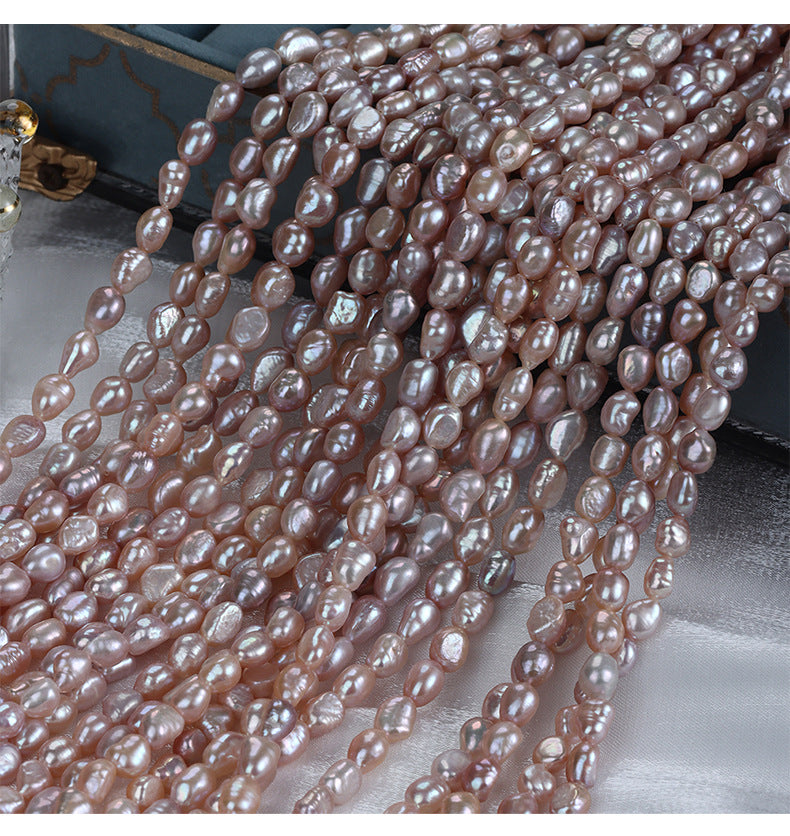 Natural Lavender Freshwater Pearl DIY Loose Pearls Featuring 7-8mm Baroque Style Stone Shape