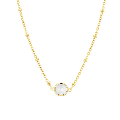 Retro Round Gold Necklace For Women With Copper Pendant And Diamond Inlay
