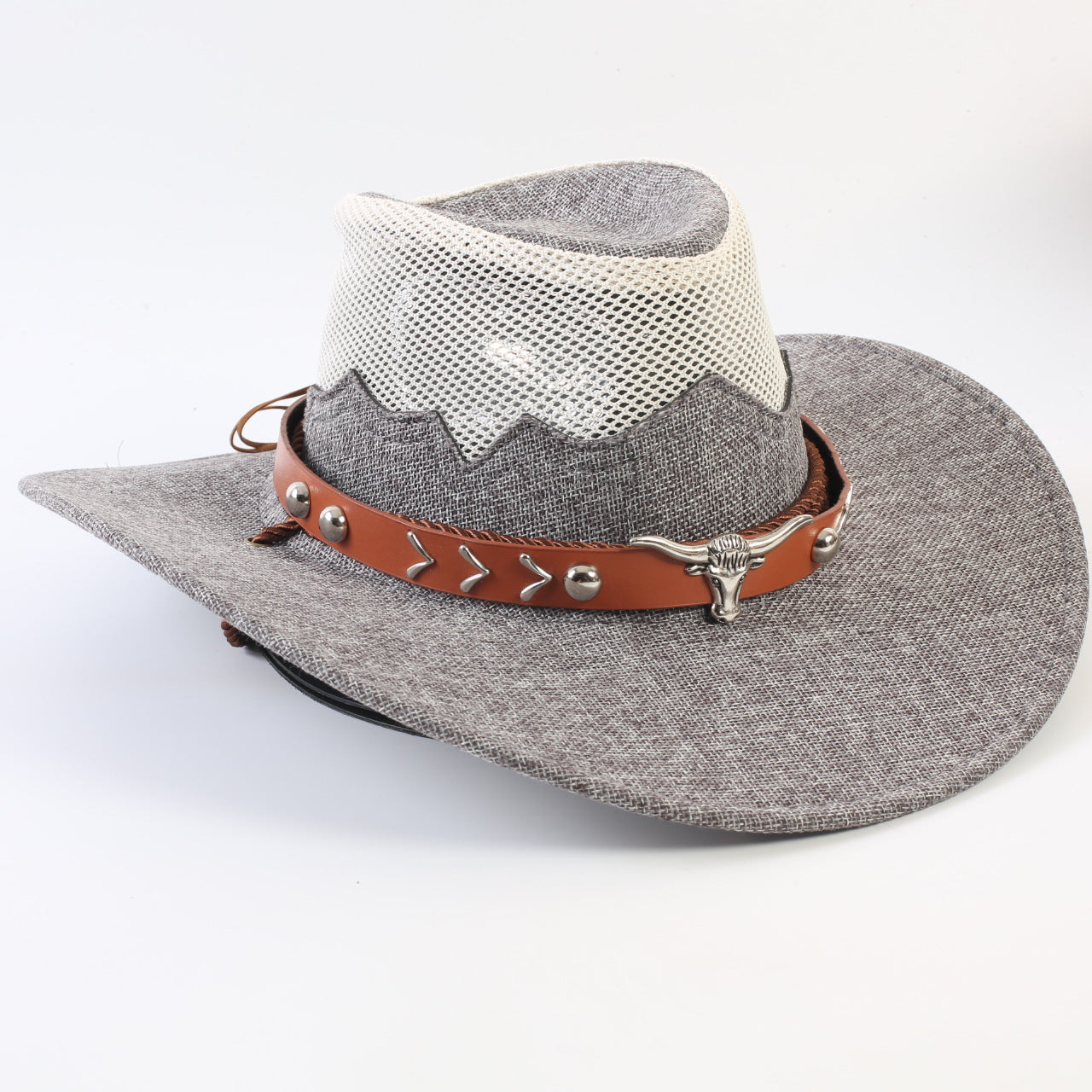 Unisex Cowboy Style Solid Color Straw Hat With Wide Brim, Breathable Design Featuring Braid Craftsmanship