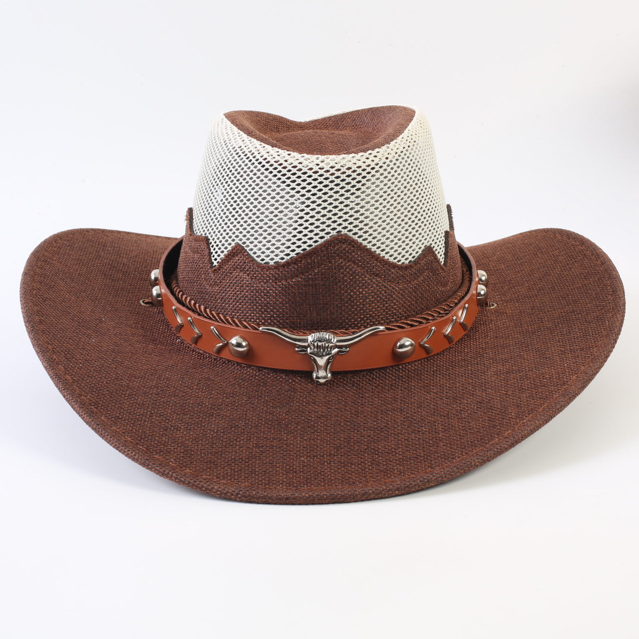 Unisex Cowboy Style Solid Color Straw Hat With Wide Brim, Breathable Design Featuring Braid Craftsmanship