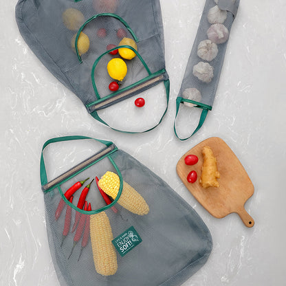 Simple Style Vegetable Storage Bag Made Of Durable Polyester For Convenient Kitchen Organization