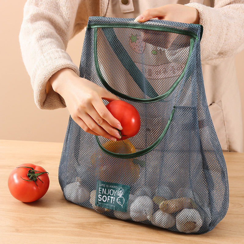 Simple Style Vegetable Storage Bag Made Of Durable Polyester For Convenient Kitchen Organization