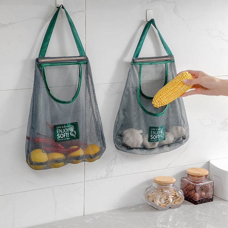 Simple Style Vegetable Storage Bag Made Of Durable Polyester For Convenient Kitchen Organization