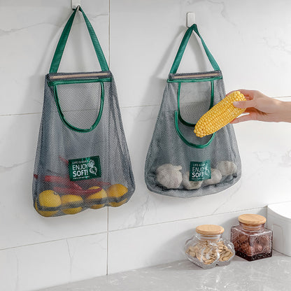 Simple Style Vegetable Storage Bag Made Of Durable Polyester For Convenient Kitchen Organization