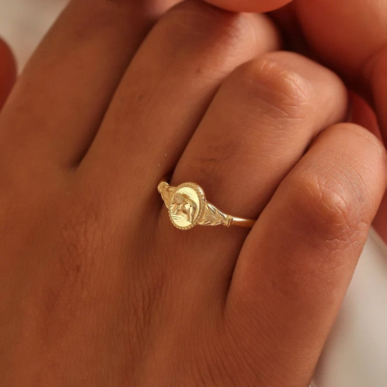 Women’s Elephant Ring In Gold Electroplated Copper, Perfect For Daily Wear