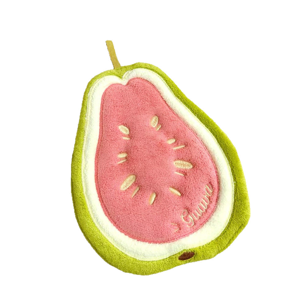 Cute Fruit Pattern Coral Fleece Towels For Hand Drying, Soft And Absorbent Home Textiles