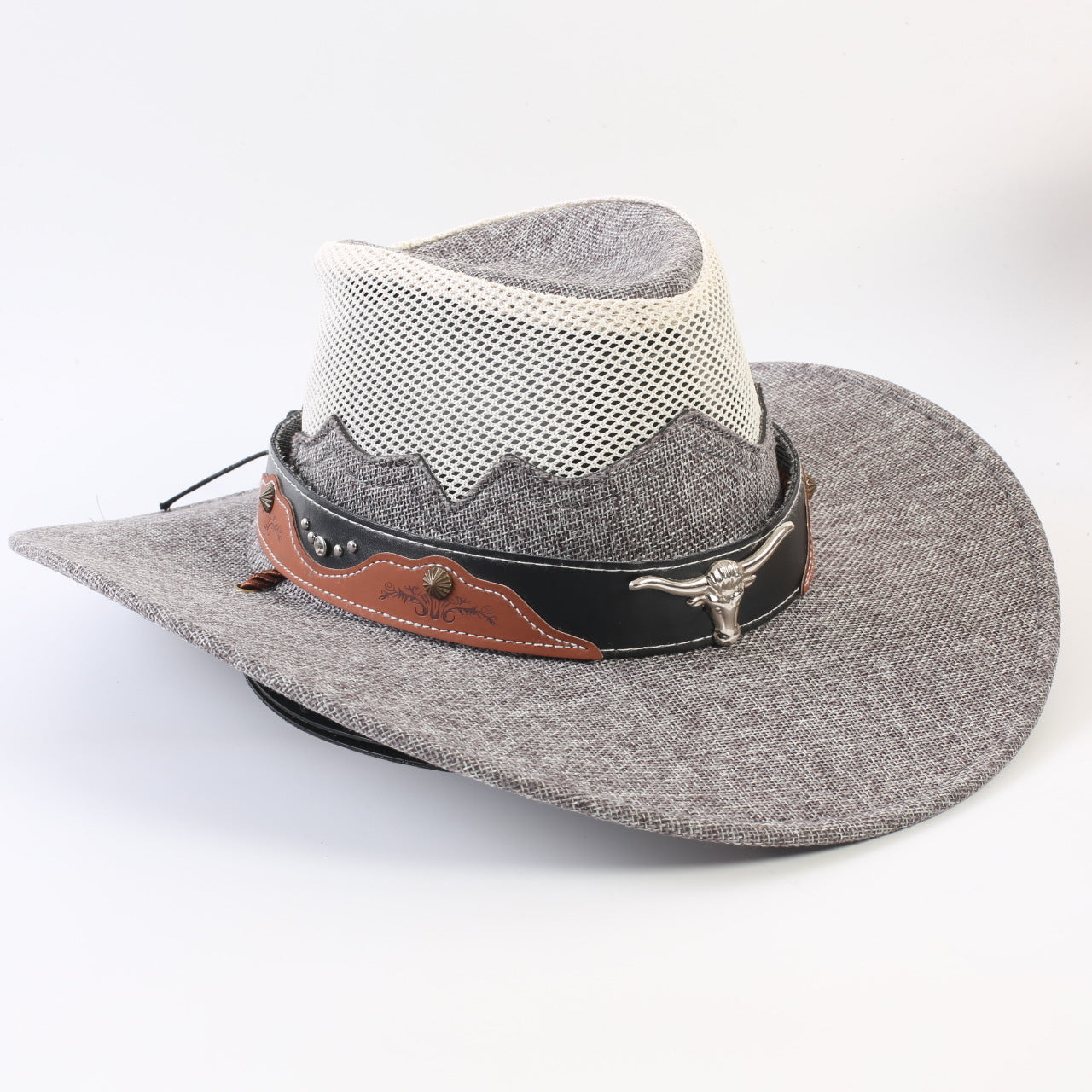 Unisex Cowboy Style Solid Color Straw Hat With Wide Brim, Breathable Design Featuring Braid Craftsmanship