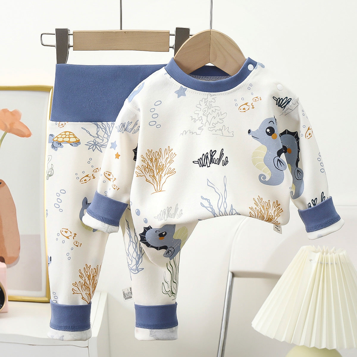Cartoon Toddler Children's Underwear Set In Cotton With Warm Features For Sleeping, 1 Set