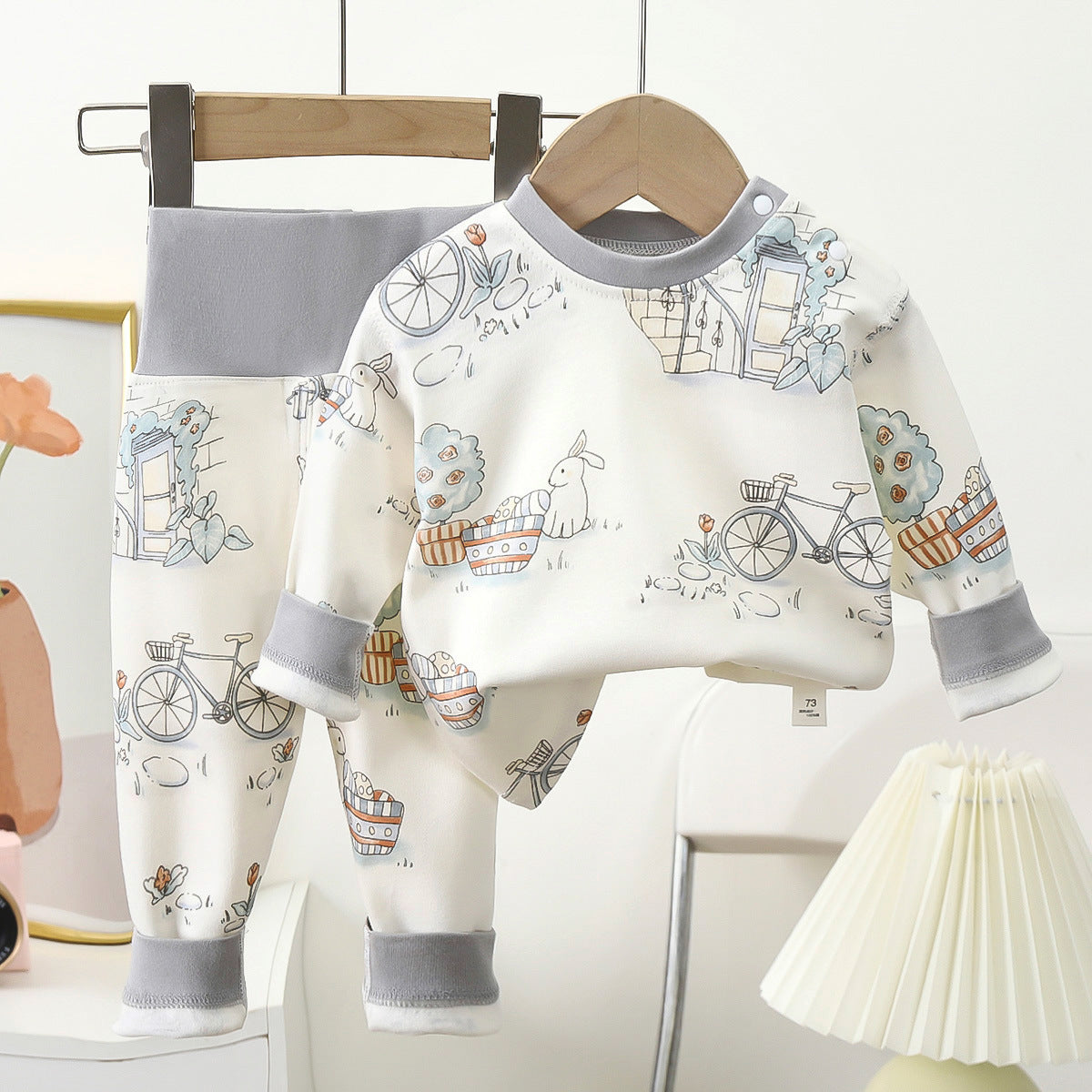 Cartoon Toddler Children's Underwear Set In Cotton With Warm Features For Sleeping, 1 Set