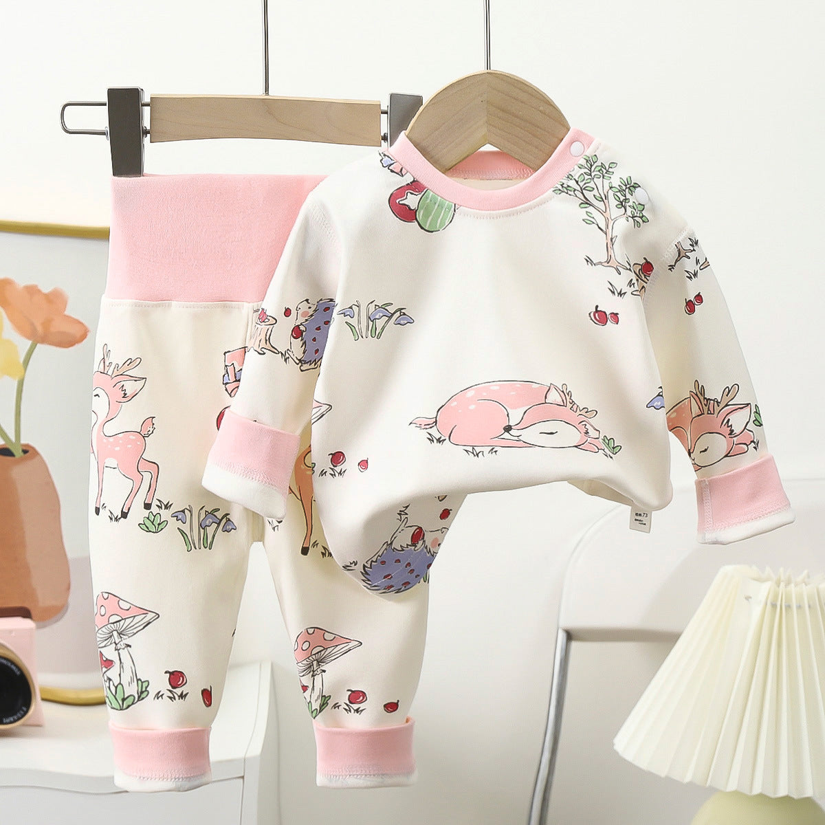 Cartoon Toddler Children's Underwear Set In Cotton With Warm Features For Sleeping, 1 Set