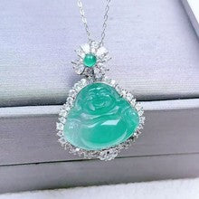 1 Piece Buddha Pendant Featuring Jade In 925 Sterling Silver With African Style Design