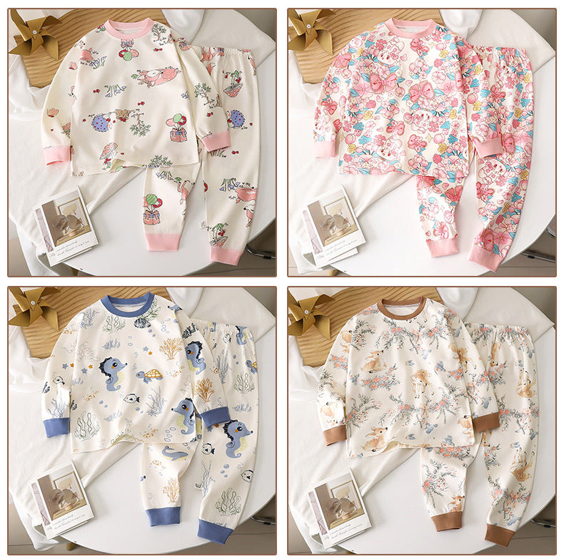 Cartoon Toddler Children's Underwear Set In Cotton With Warm Features For Sleeping, 1 Set