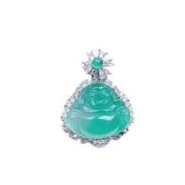 1 Piece Buddha Pendant Featuring Jade In 925 Sterling Silver With African Style Design