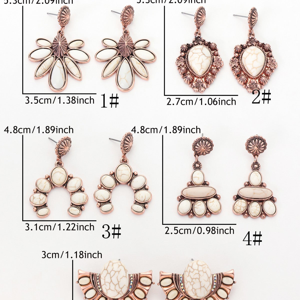 Bohemian Tribal Drop Earrings For Women In Blue Zinc Alloy With Turquoise Inlay