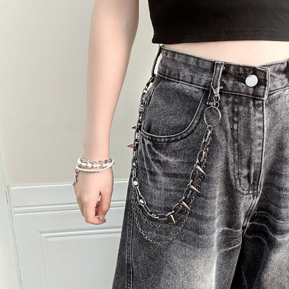 Unisex Hip-Hop Alloy Waist Chain Featuring Durable Design For Stylish Streetwear