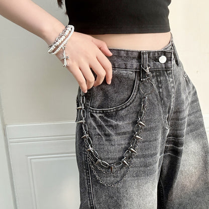 Unisex Hip-Hop Alloy Waist Chain Featuring Durable Design For Stylish Streetwear