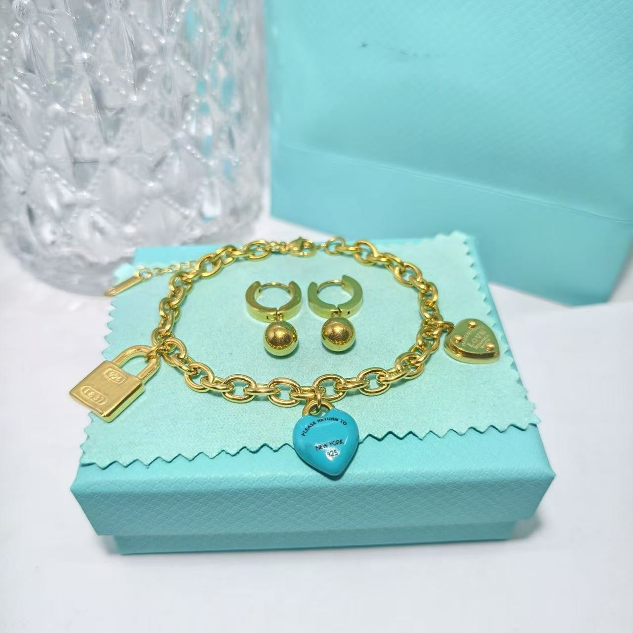 Geometric Tassel Jewelry Set For Women With 18K Real Gold Plated 304 Stainless Steel And PVD Coated Slider Chain