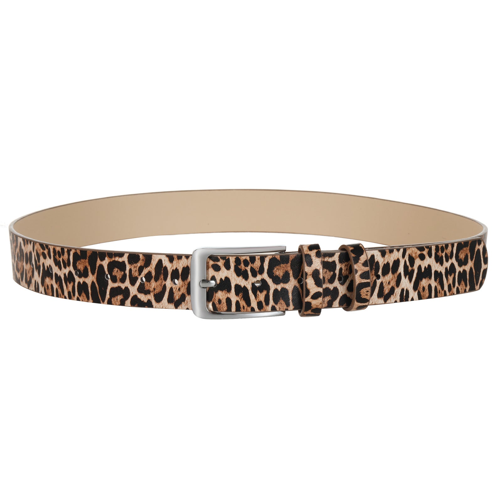 Women’s Cowboy Style PU Leather Belt With Alloy Pin Buckle Featuring Animal Pattern